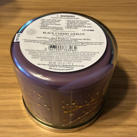 Bath & Body Works 3 Wick Candle. Black Cherry Merlot. - Picture 3 of 3